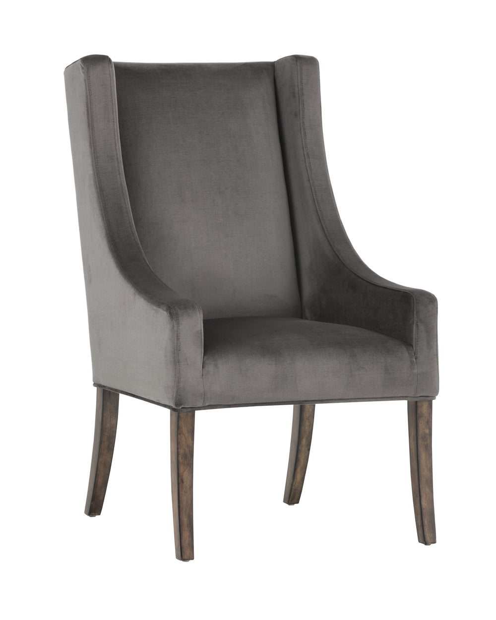 Sunpan Aiden Oversized Wing Back Dining Armchair with Elegant Contoured Arms and Durable Performance Fabric Piccolo Pebble