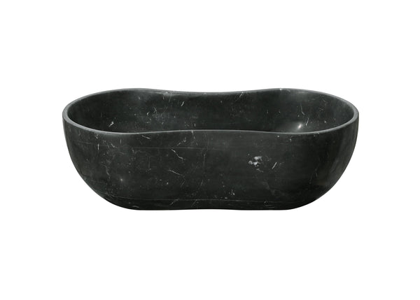 English Elm Luxury Solid Marble Vessel Sink Wavy Organic Stone Basin Matte Honed Vanity Bowl W1696P408021
