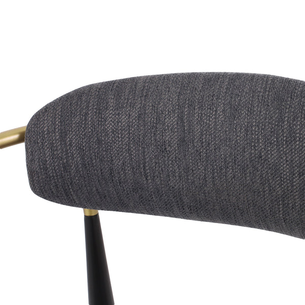 English Elm Dining Arm Chairs Set of 2 Gold Accent Iron Frame Upholstered Modern Minimalist N771P392272C