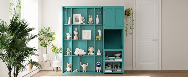 English Elm Twin Size Rotating Murphy Bed With Integrated Bookshelf, Extendable Desk & Stylish Storage Solutions N820S00066C-GIGA