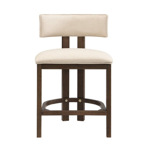 English Elm Christopher Knight Home® - 26" Counter Height Bar Stool with Padded Upholstery and Rubberwood Frame, Contemporary Comfort Set of 2 Beige,Walnut N771P345970T