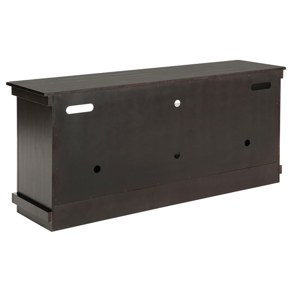 English Elm Castleton Farmhouse Pine Media Console with Six Compartments for Living Room Entertainment Dark Brown B062P448014