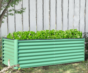 English Elm 6x3x2ft Galvanized Raised Garden Bed with Rust-Resistant Steel, Open Base, Support Rods & Safe Edges Green W1859P197925