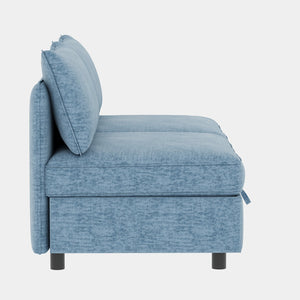 English Elm Modular Fabric Sectional Sofa with Under Seat Storage and Sleeper Function W680S00139