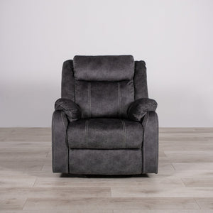 English Elm SONET Domino Upholstered Suede-Like Recliner Chair with Firm Cushy Seat and Light Rocking Comfort Gray 35 L x 30.3 W x 26 H B201P216045