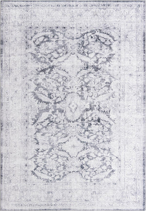 Unique Loom Timeless Thaddeus Machine Made Overdyed Rug Charcoal, Ivory 8' 4" x 12' 2"