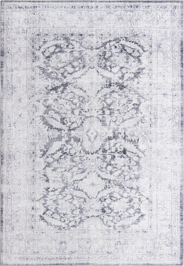 Unique Loom Timeless Thaddeus Machine Made Overdyed Rug Charcoal, Ivory 8' 4" x 12' 2"