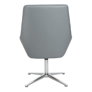 OSP Home Furnishings Modern Scoop Office Chair Faux Leather Ergonomic Swivel Seat with Polished Aluminum Base FL80228AL-U42