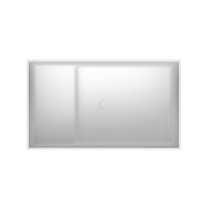English Elm 47 Inch Oval Freestanding Stone Resin Soaking Tub Matte White Spa Bath W3034P279506
