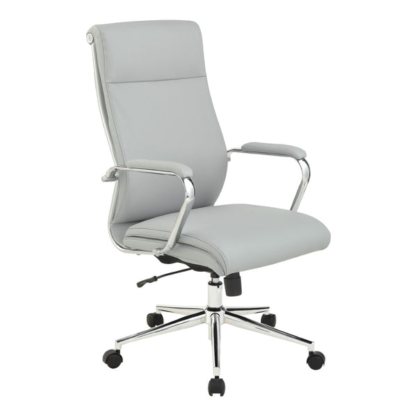 OSP Home Furnishings High Back Ergonomic Manager Chair with Antimicrobial Fabric Chrome Arms and Lumbar Support High Steel 920350C-R112