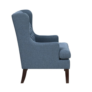 English Elm 1Pc Elegant Button-Tufted Blue Accent Chair With Foam Cushion - Perfect For Cozy Spaces & Style! B011P287707