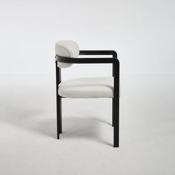 English Elm Modern Tufted Boucle Dining Chairs Set of 2 with Curved Back and Matte Metal Legs W3244P337430