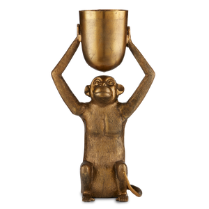 Abu Gold Planter - Vintage-Inspired Cast Aluminum Design with Antique Gold Finish for Bohemian Style