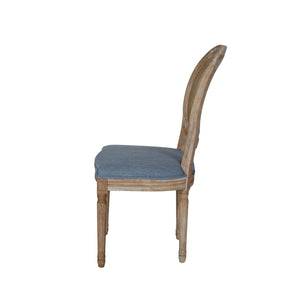 English Elm Christopher Knight Home® - DININGCHAIR Elegant Wicker & Fabric Dining Seat with Carved Legs Distressed Finish for Stylish Homes Light Blue 65165.00LBLU