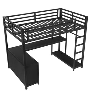 English Elm Twin House Bunk Bed with Slide Storage Stairs and Safety Rails for Kids Rooms W1580S00369
