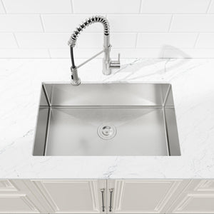 English Elm Stainless Steel Undermount Kitchen Sink Handmade Single Bowl Nano Brushed Finish T3177P286042
