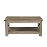 Wallace & Bay Grant Tan Farmhouse Coffee Table | Easy Assembly, Taupe Finish | 40