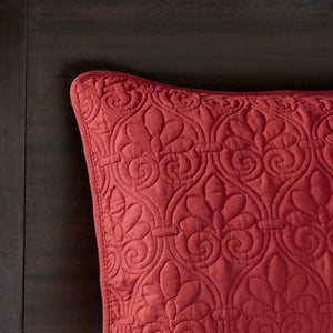 English Elm Reversible Madison Park Quebec King Bedspread Set with Quilted Texture, Oversized Drape and Antimicrobial Freshness Protection Red 17.72 L x 15.35 W x 7.87 H B03597457