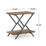 Christopher Knight Home® - Noble House - Oxbow Modern Industrial Handcrafted Wood Side Table, Light Walnut and Gray