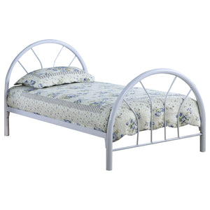 English Elm Kingston Twin Over Full Metal Bunk Bed with Sleek Tubular Frame, Dorm-Chic Design and Space-Saving Style White B062P340733