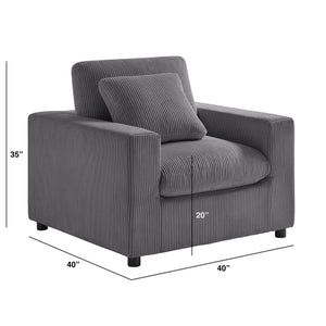 English Elm Chelsea Modern Armchair with Plush Down-Blend Cushions, Removable Covers & Solid Wood Legs Charcoal B050P402012