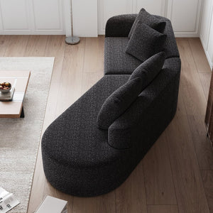 English Elm Modern Oversized Sectional Sofa - 112-Inch Chenille Cloud Couch With 4 Pillows For Ultimate Comfort P2 W834P323320-GIGA