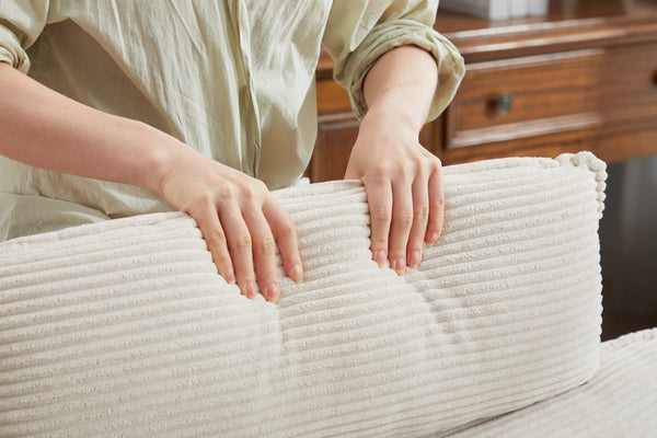 English Elm Deep Seat Sectional Sofa - Modern Corduroy Comfort With Ottomans For Living Spaces & Offices W2120S00002-GIGA