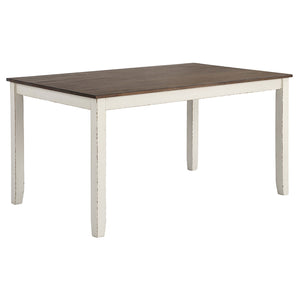 English Elm Ebers 7-Piece Chestnut & Vintage Vanilla Dining Set with Upholstered Chairs, Rustic Two-Tone Charm B062P345389