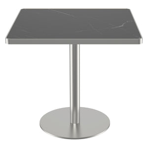 English Elm Square Bistro Pedestal Table Faux Marble Top Tulip Base for Small Dining Spaces W3316P421497