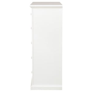 English Elm Anzio Six Drawer Tall Chest Matte Finish Modern Storage for Small Bedroom Spaces White B062P451787
