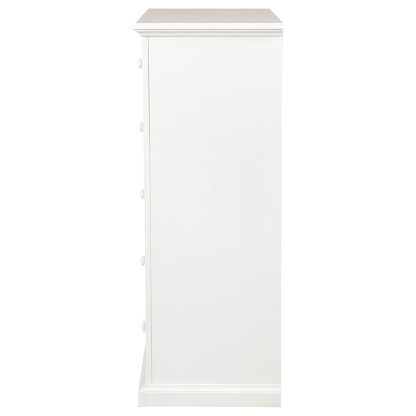 English Elm Anzio Six Drawer Tall Chest Matte Finish Modern Storage for Small Bedroom Spaces White B062P451787