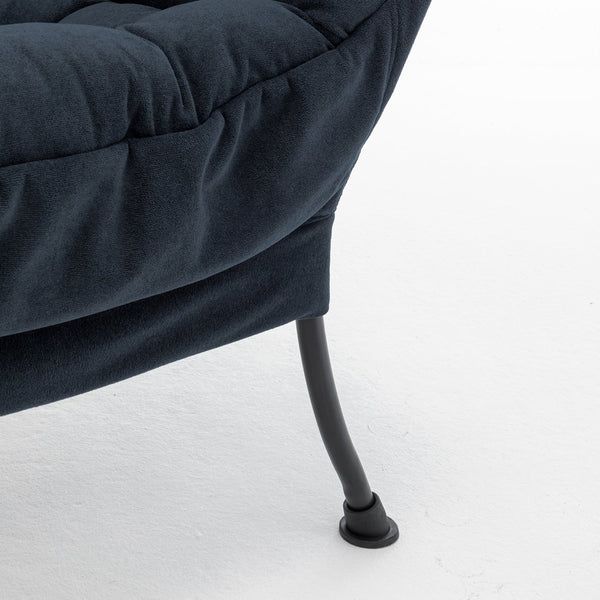 English Elm Accent Recliner Chair With Ottoman – Plush Navy Velvet Lounge Seat For Home, Office & Small Spaces T3903P372941