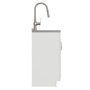 English Elm Darwin Stainless Steel Utility Sink with Shaker Cabinet for Laundry and Garage B136P427213