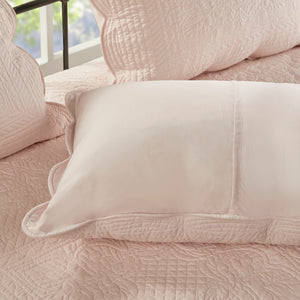 English Elm 6 Piece Reversible Scalloped Edge Daybed Cover Set with Antimicrobial Protection, Cottage Chic Elegance Blush 17.72 L x 15.35 W x 6.3 H B03597553