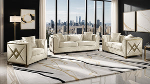 English Elm Velencia Modern Velvet Living Room Chair with Solid Wood Frame, Cushioned Seat for Luxurious Comfort Cream B009139135