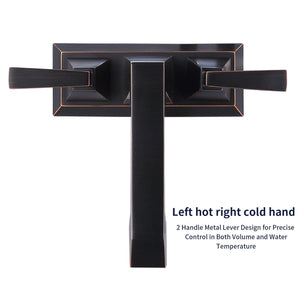 English Elm 2-Handle Bathroom Sink Faucet In Oil Rubbed Bronze - Modern 4-Inch Centerset Lavatory Faucet Set T3177P277477