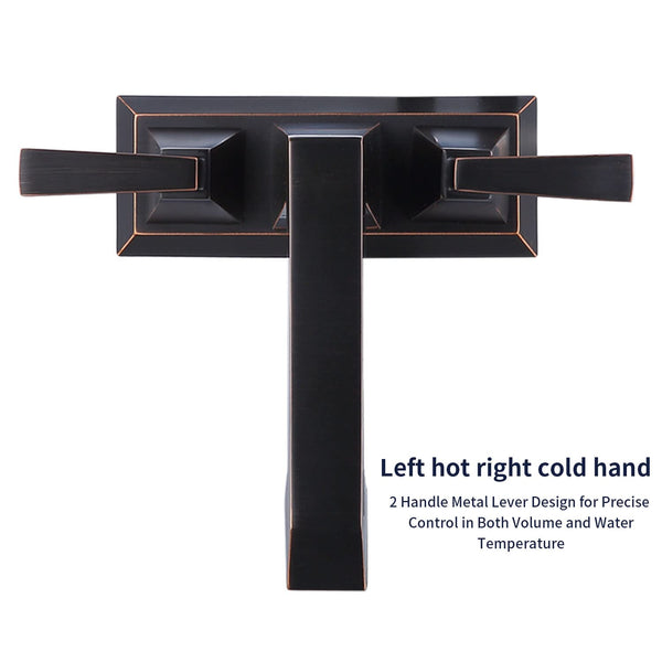 English Elm 2-Handle Bathroom Sink Faucet In Oil Rubbed Bronze - Modern 4-Inch Centerset Lavatory Faucet Set T3177P277477
