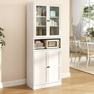 English Elm Metal Kitchen Pantry Cabinet - 72" Tall Heavy-Duty Stainless Steel Storage With Adjustable Shelves T2398P350188