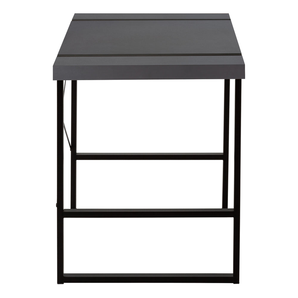 English Elm Computer Desk – Modern Grey Laminate With Black Metal Frame, Ideal For Home Office & Study Use B2710P219882