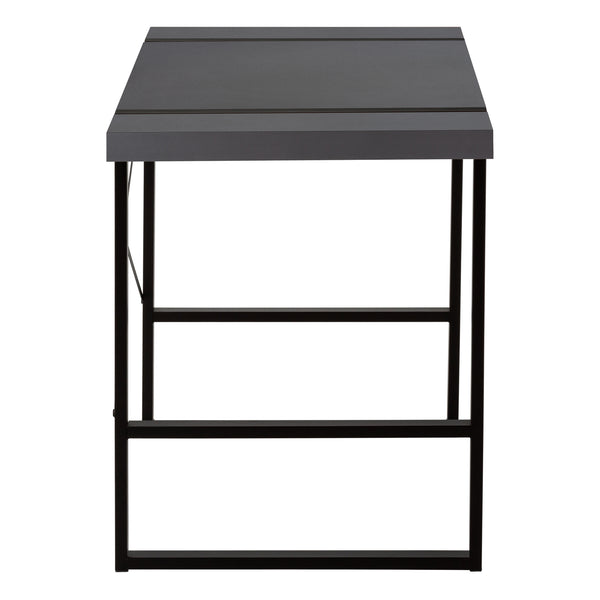 English Elm Computer Desk – Modern Grey Laminate With Black Metal Frame, Ideal For Home Office & Study Use B2710P219882