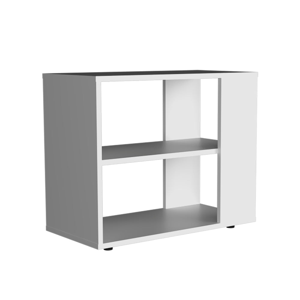 English Elm Garden 19.7" High Side Table White — Compact Two-Shelf End/Sofa Table, MDF, Stylish Storage Solution B200P286961