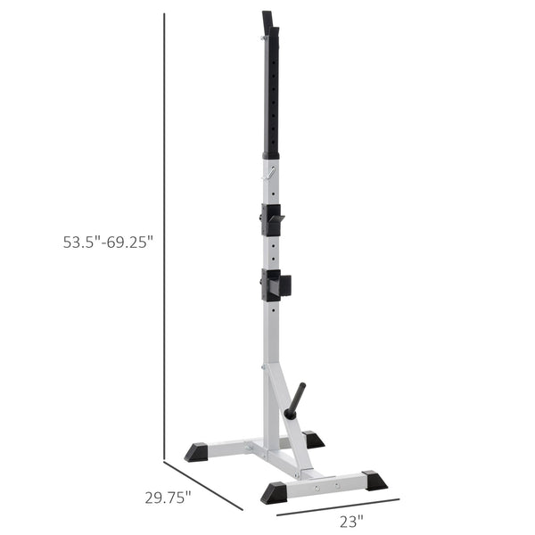 English Elm Soozier Adjustable Steel Squat and Bench Press Rack Pair for Home Gym 440 Lb W2225P249731
