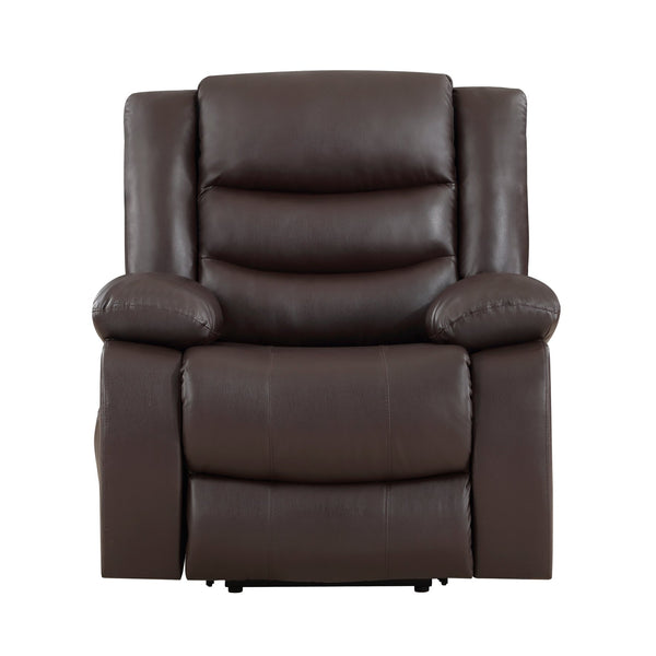English Elm Modern Power Lift Recliner Chair Faux Leather Upholstery Standing Assist Living Room Dark Brown B011P202514