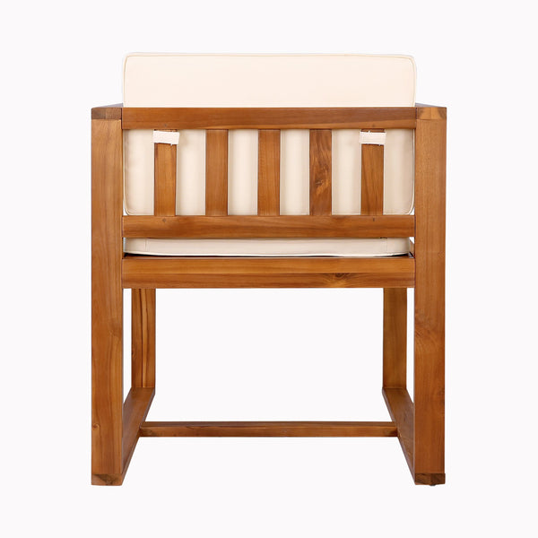 English Elm Christopher Knight Home® - Patio Armchair Set Of 2 - Stylish Acacia Wood Chairs With Beige Cushions For Outdoor Comfort N779P195382B