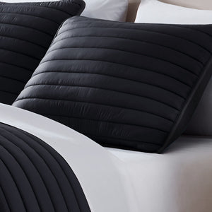 English Elm Excursion Puffer Quilted Comforter Set - 2-Piece Twin In Stylish Black For Cozy Modern Bedrooms B340P341950