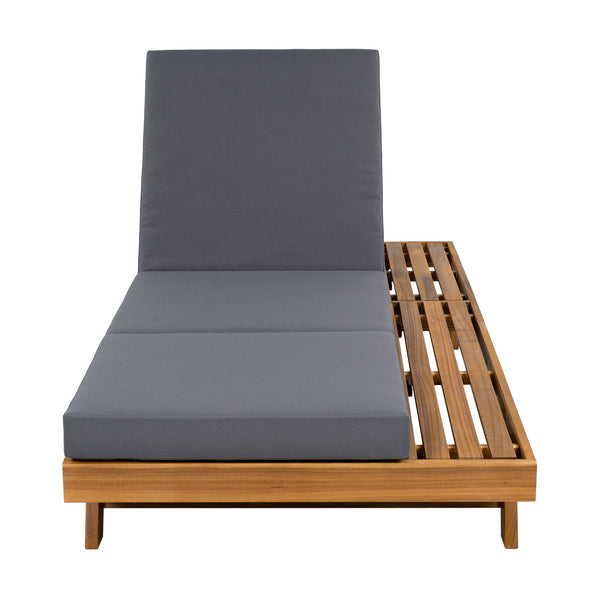 English Elm Christopher Knight Home® - Lounge Chaise Set - Acacia Solid Wood With Ergonomic Dark Grey Cushion For Stylish Outdoor Relaxation N770P253442T_N770P208326G