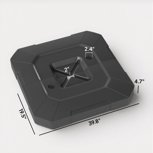 English Elm Cantilever Umbrella Weight Plates Fillable Hdpe Ballast for Outdoor Cross Base Stability Black T3971P454759