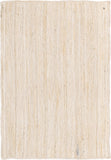 Unique Loom Braided Jute Dhaka Hand Braided Solid Rug White,  4' 1" x 6' 1"