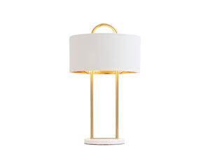 Sunpan KEZNA Table Lamp - Unique White Marble Base & Soft Matte Shade for Modern Elegance in Any Space 109264