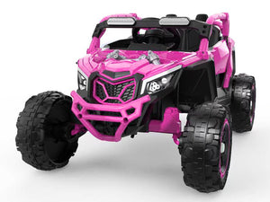 English Elm 24v Kids Ride on Utv with Parental Remote Independent Suspension and Bluetooth Audio Magenta W3662P456698